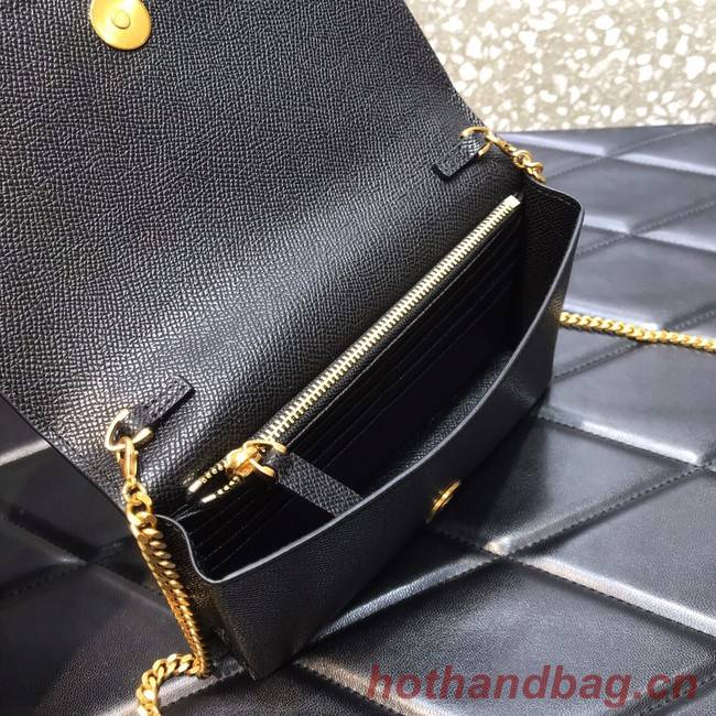 VALENTINO GARAVANI Stud Sign Grained Calfskin Shoulder Bag 0680 black