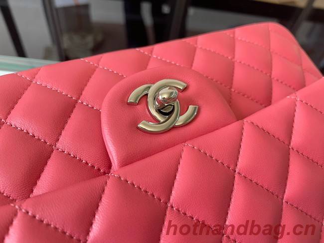 Chanel classic handbag Lambskin&silver Metal 01112 pink