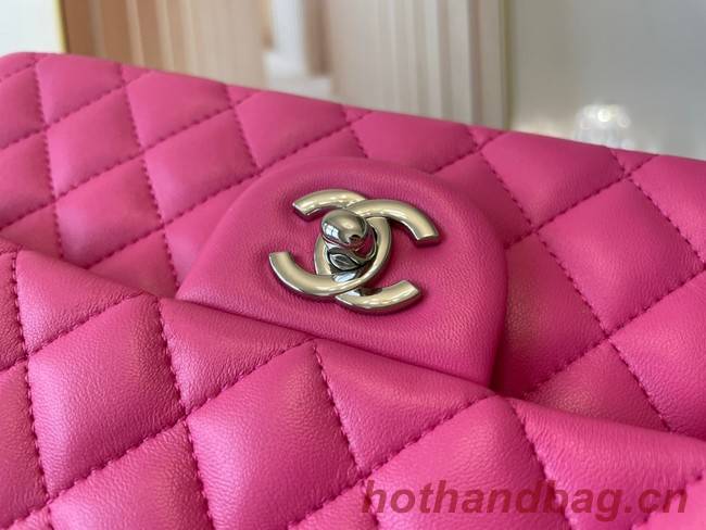 Chanel classic handbag Lambskin&silver Metal 01112 plum