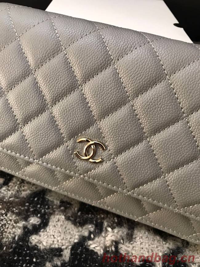 Chanel WOC Original Caviar Leather Flap cross-body bag CC33815 grey