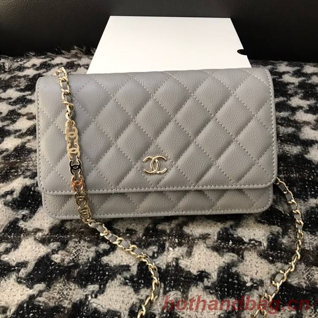 Chanel WOC Original Caviar Leather Flap cross-body bag CC33815 grey