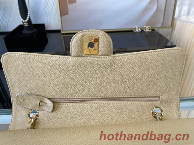 Chanel classic handbag Grained Calfskin&gold Metal 01112 apricot