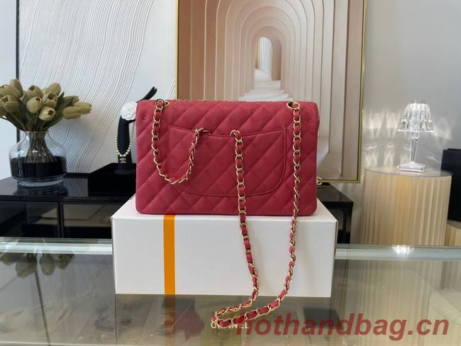 Chanel classic handbag Grained Calfskin&gold Metal 01112 red