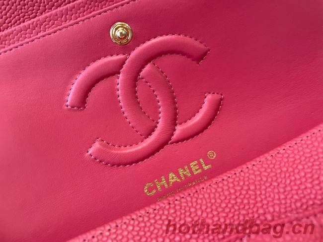 Chanel classic handbag Grained Calfskin&gold Metal 01112 red