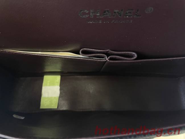 Chanel classic handbag Grained Calfskin&silver Metal 01112 black