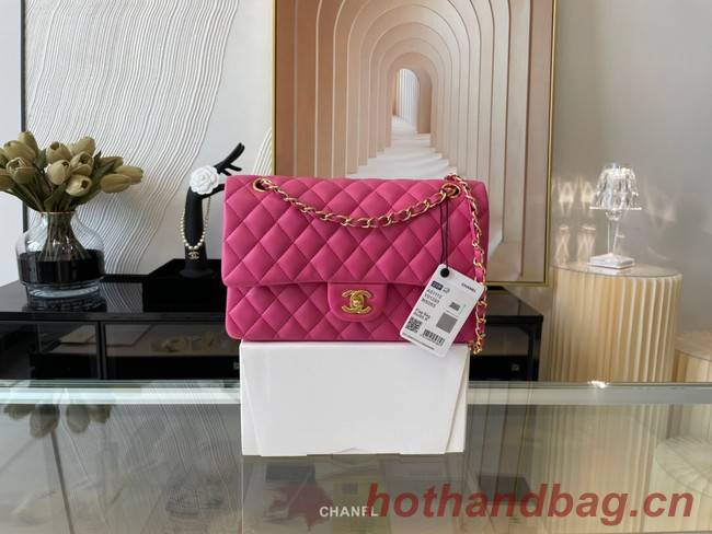 Chanel classic handbag Lambskin&gold Metal 01112 plum