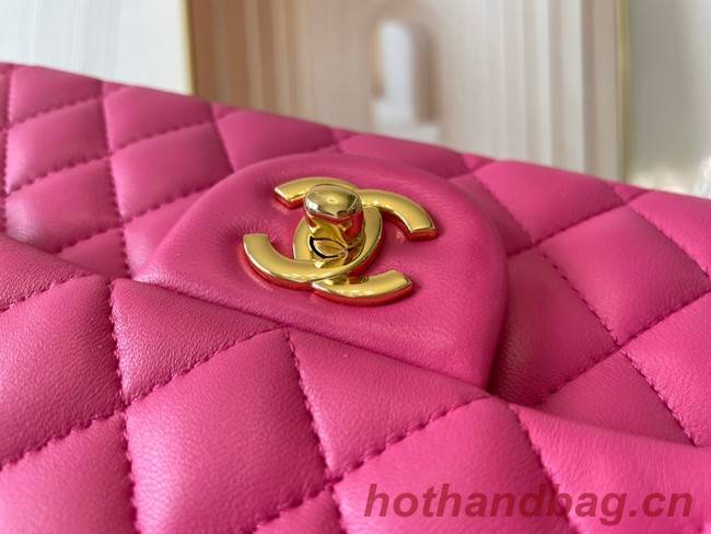 Chanel classic handbag Lambskin&gold Metal 01112 plum