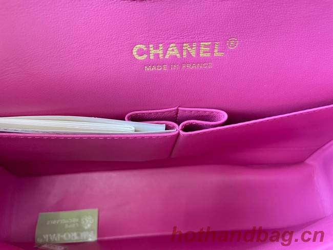 Chanel classic handbag Lambskin&gold Metal 01112 plum