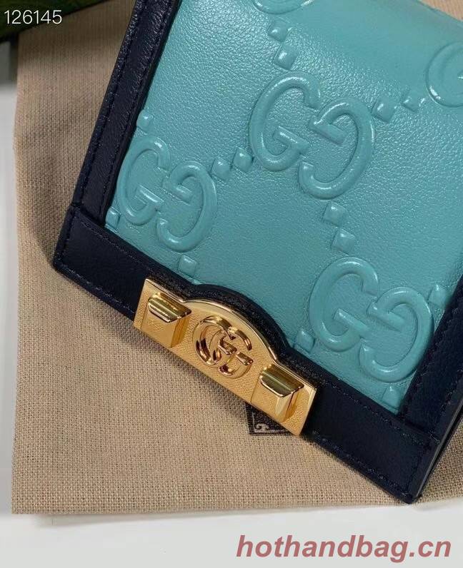 Gucci GG card case wallet 676150 light blue