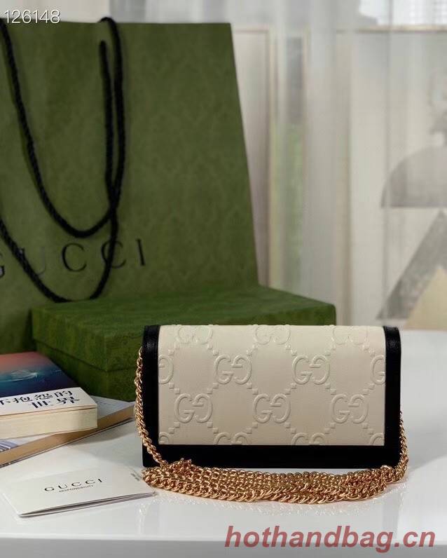 Gucci GG wallet with chain 676155 white