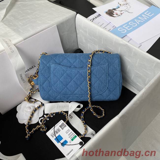 Chanel Flap denim Shoulder Bag AS1116 blue