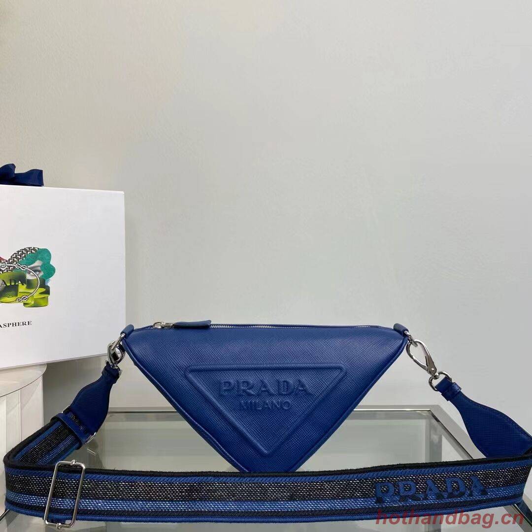 Prada Leather Triangle shoulder bag 2EV055 blue