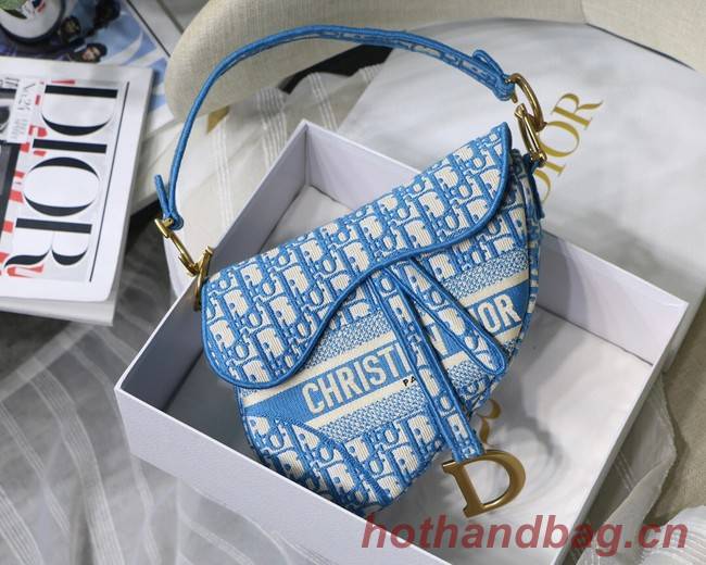 Dior SADDLE BAG CANVAS M0446 blue