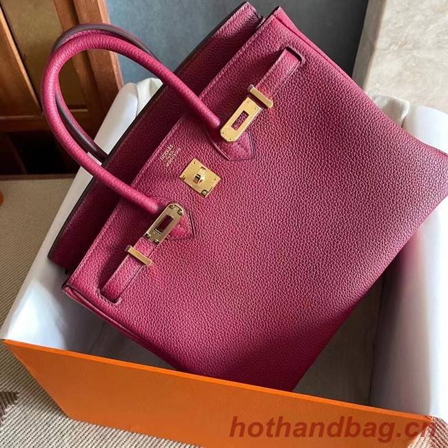 Hermes original Togo Leather HB25O Burgundy