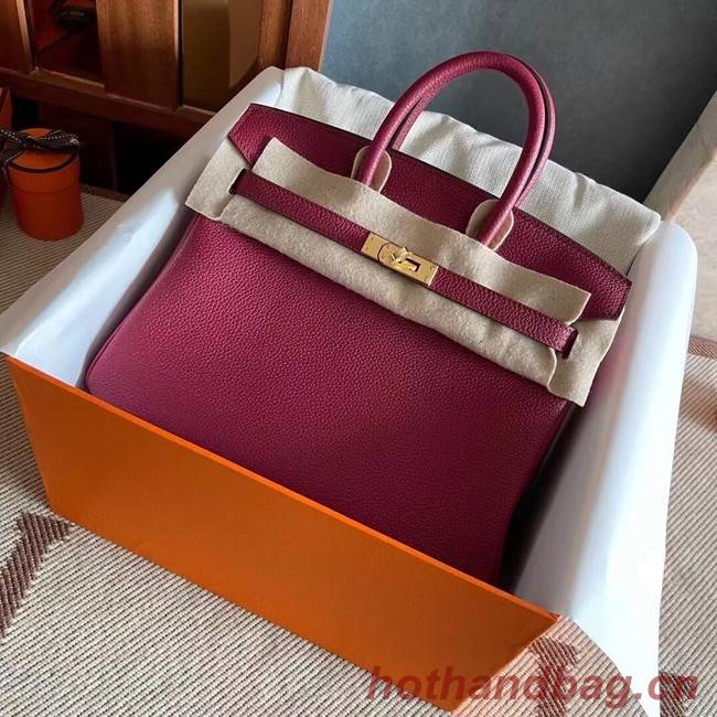 Hermes original Togo Leather HB25O Burgundy