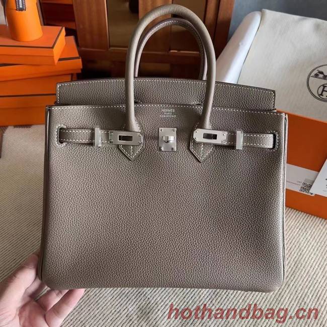 Hermes original Togo Leather HB25O dark gray