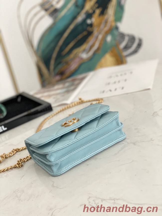 Chanel Flap Lambskin small Shoulder Bag 81185 light blue