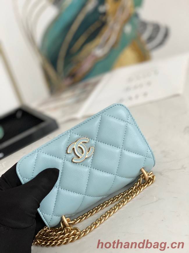 Chanel Flap Lambskin small Shoulder Bag 81185 light blue