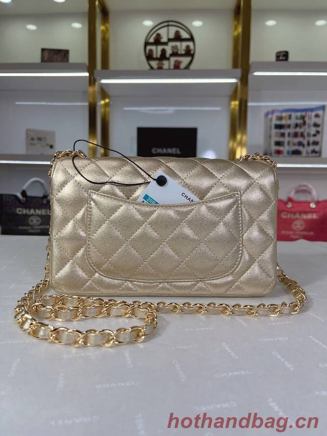 Chanel Flap Lambskin Shoulder Bag A01116 gold