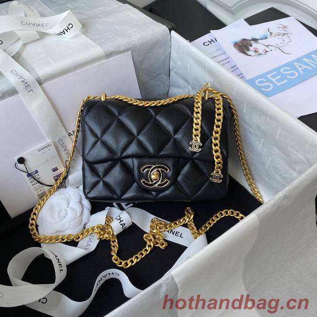 Chanel Flap Lambskin mini Shoulder Bag AS3113 black