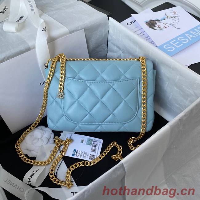 Chanel Flap Lambskin small Shoulder Bag AS3114 blue