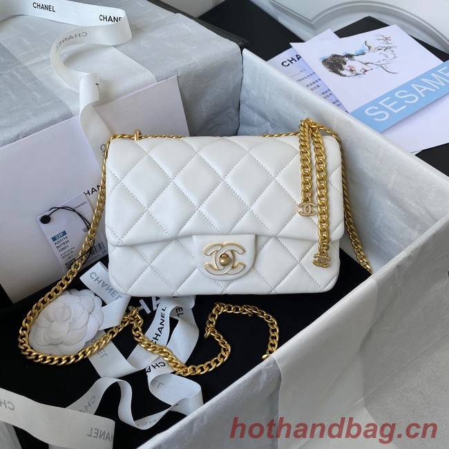 Chanel Flap Lambskin small Shoulder Bag AS3114 white