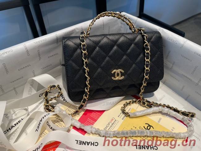 Chanel mini Shoulder Bag Grained Calfskin&Gold-Tone Metal AP2804 black