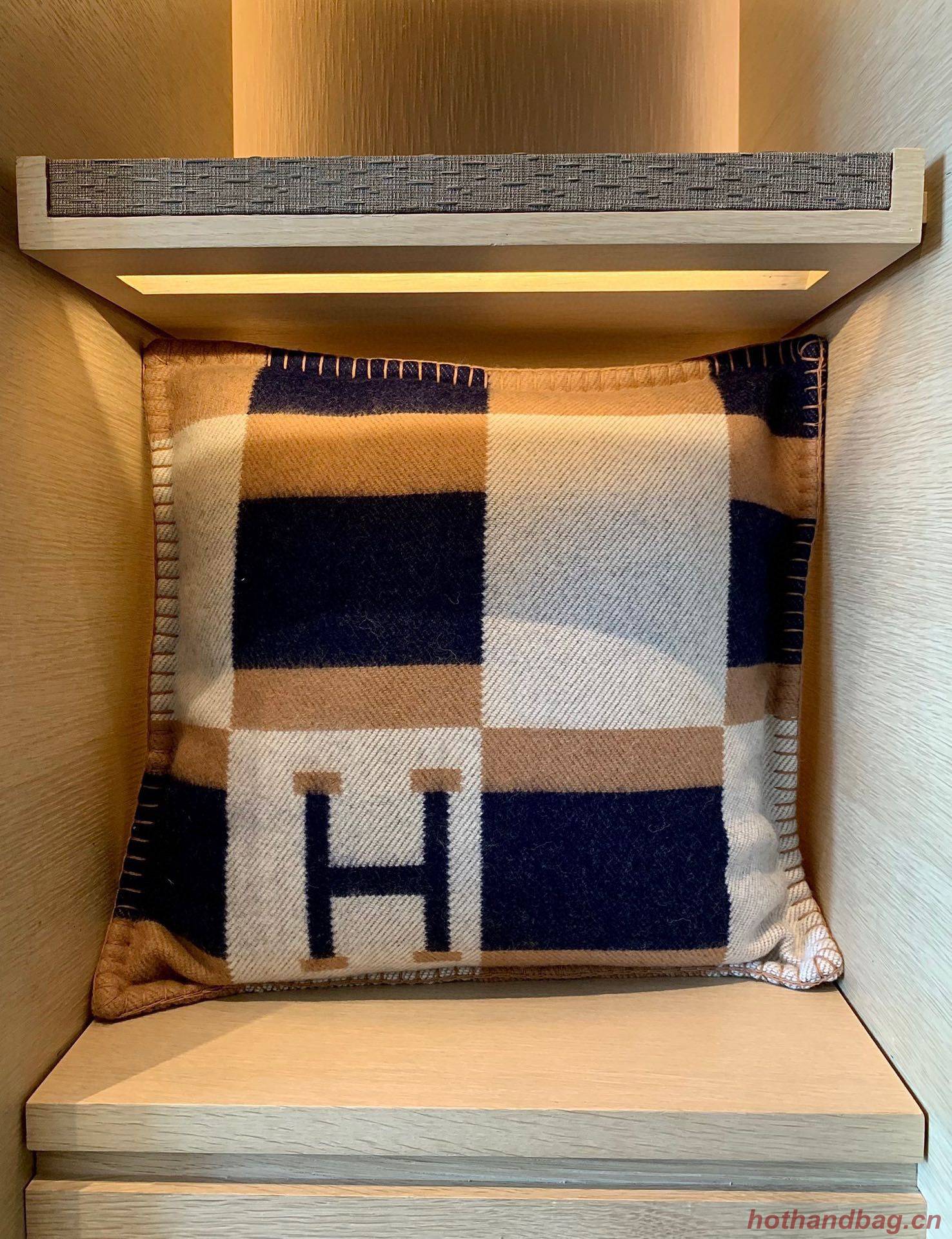 Hermes Pillow 18234 Khaki&Blue