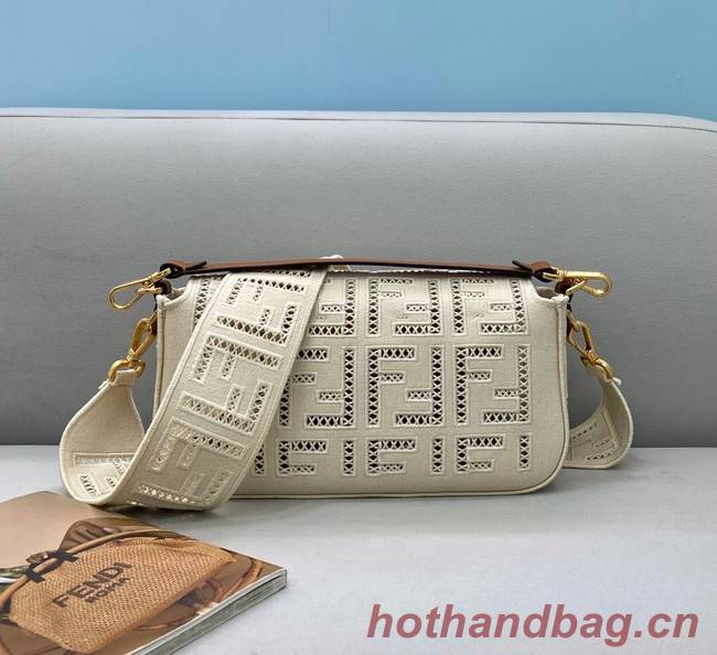 Fendi Baguette leather bag 8BR600A white