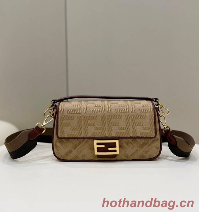 FENDI BAGUETTE CHAIN FF fabric bag 8BR600A brown