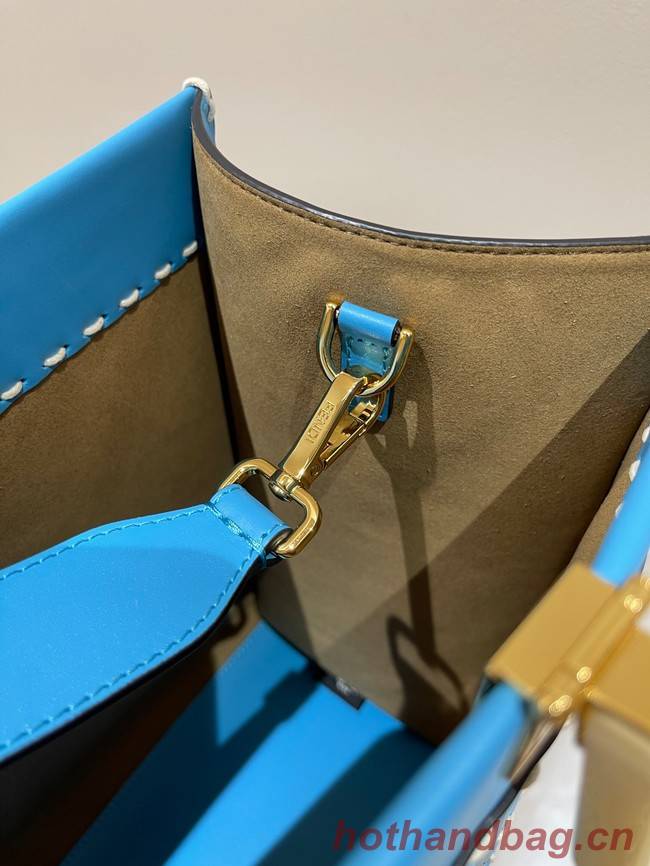 Fendi Sunshine Medium blue leather shopper 8BH386A