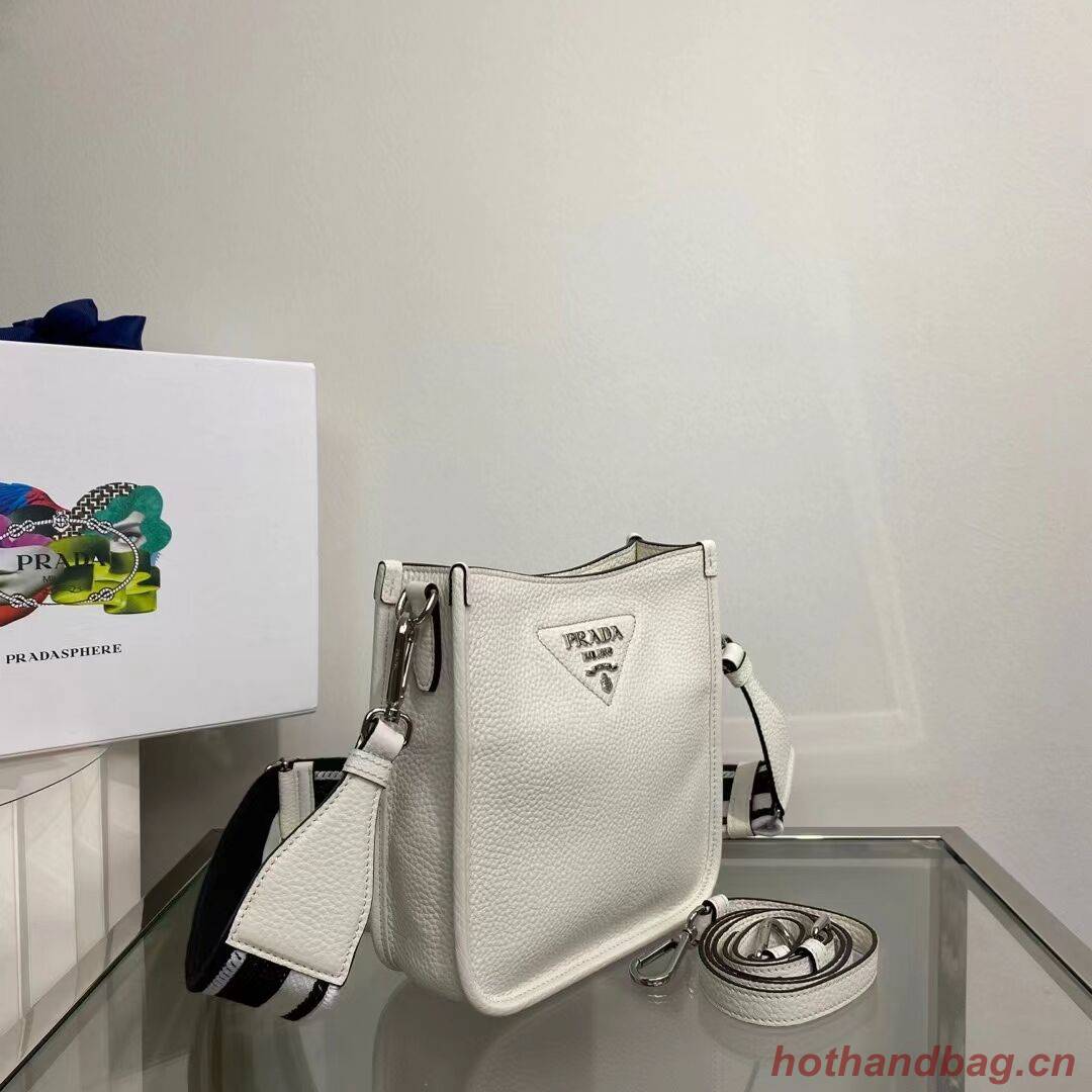 Prada Leather mini shoulder bag 1BH191 white