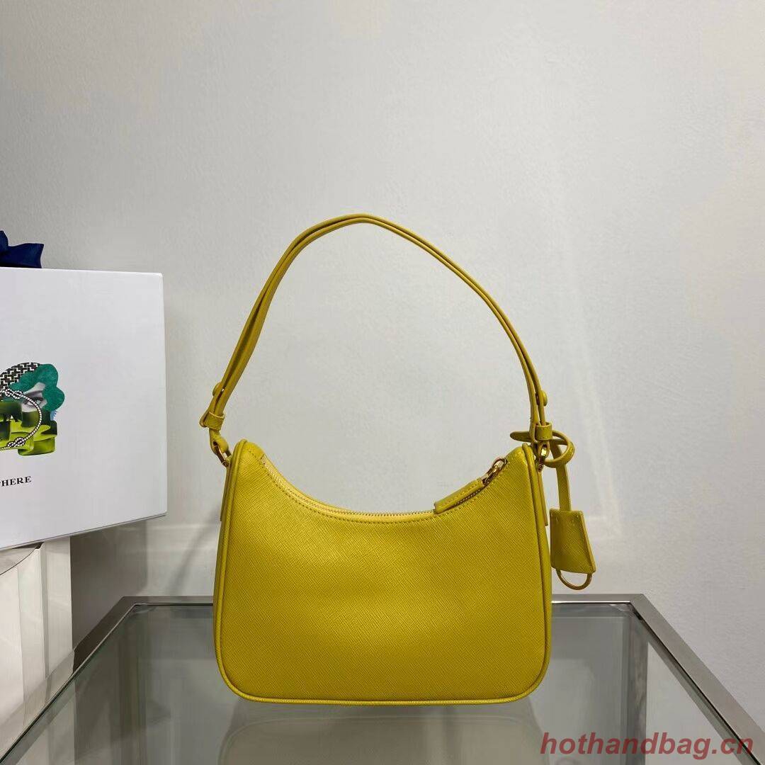 Prada Small Saffiano leather shoulder bag 1BD330 yellow