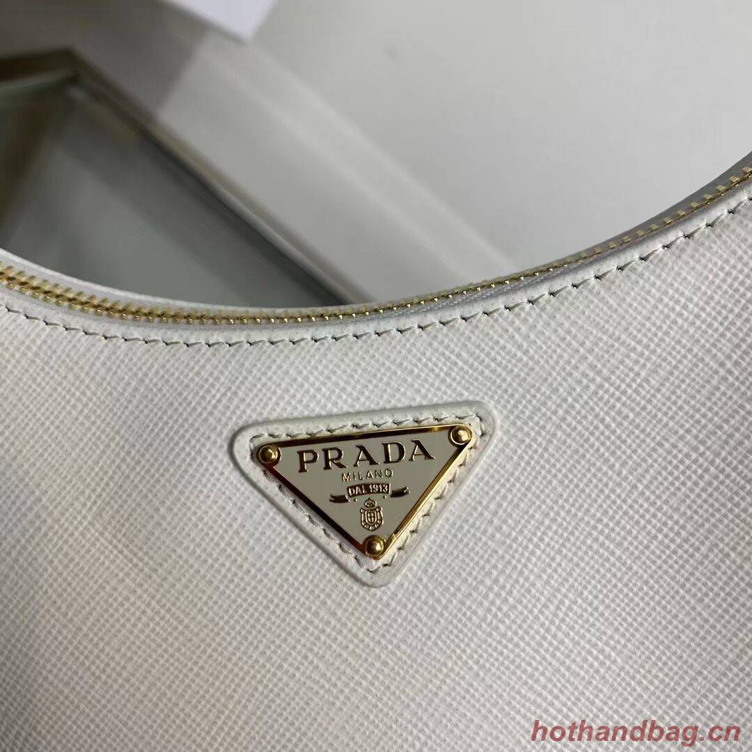 Prada Small Saffiano leather shoulder bag 1BD330 WHITE