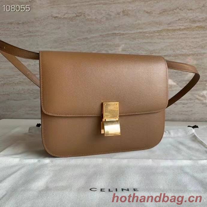 Celine MEDIUM CLASSIC BAG IN NATURAL CALFSKIN 189173 Brown