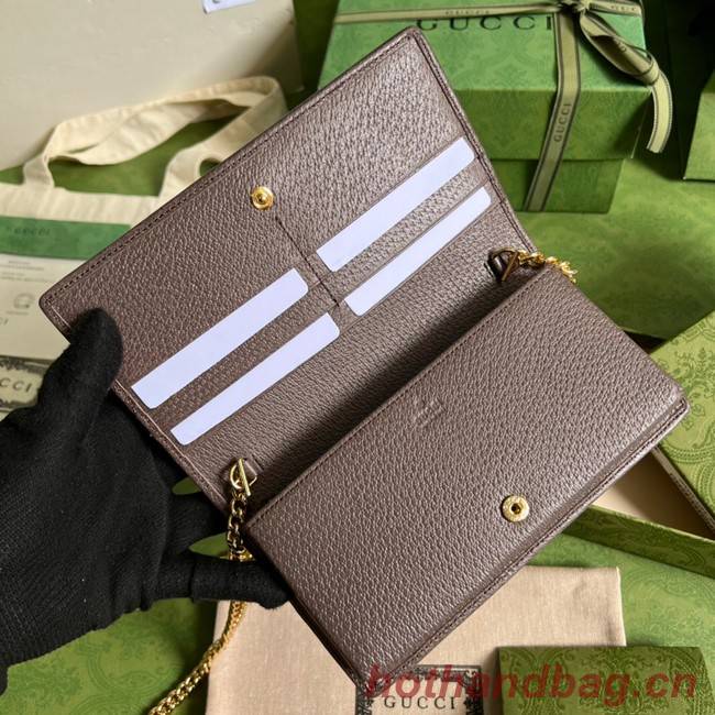 Gucci Horsebit 1955 wallet with chain 621892 brown