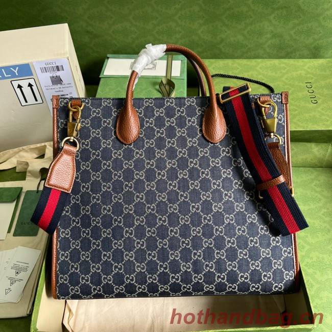 Gucci Medium tote with Interlocking denim G 674148  Blue