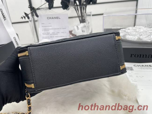 CHANEL HANDBAG Grained Calfskin&Gold-Tone Metal AP3222 black