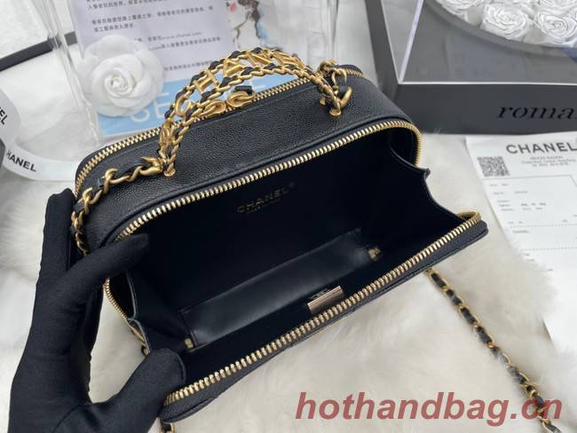 CHANEL HANDBAG Grained Calfskin&Gold-Tone Metal AP3222 black