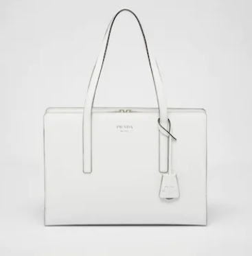 Prada Re-Edition 1995 brushed-leather medium handbag 1BA350 white