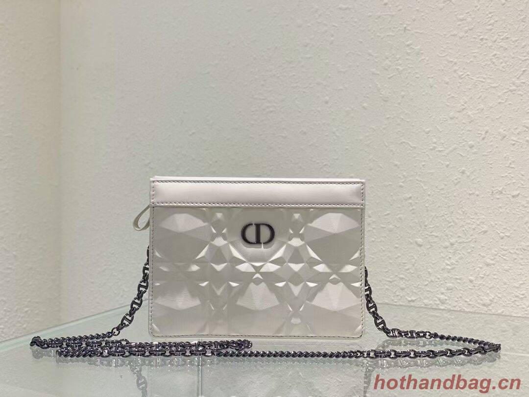 DIOR MINI BOBBY BAG Cannage Calfskin C2806 white