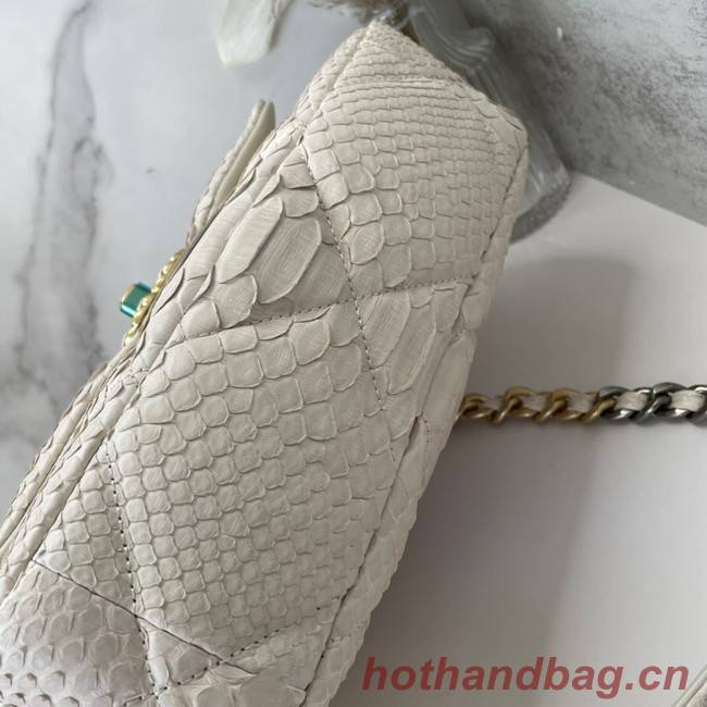 CHANEL 19 Flap Bag Original Snake skin flap bag AS1160 Cream