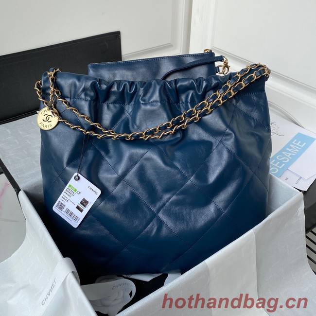 Chanel Calf leather shopping bag AS3261 dark blue