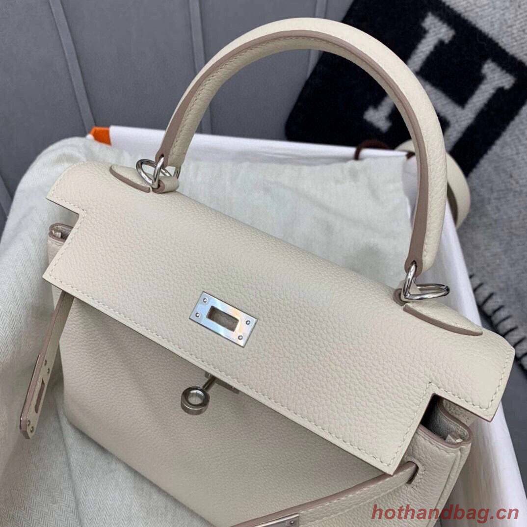 Hermes Kelly 28cm Shoulder Bags Togo Leather KL28 Cream White