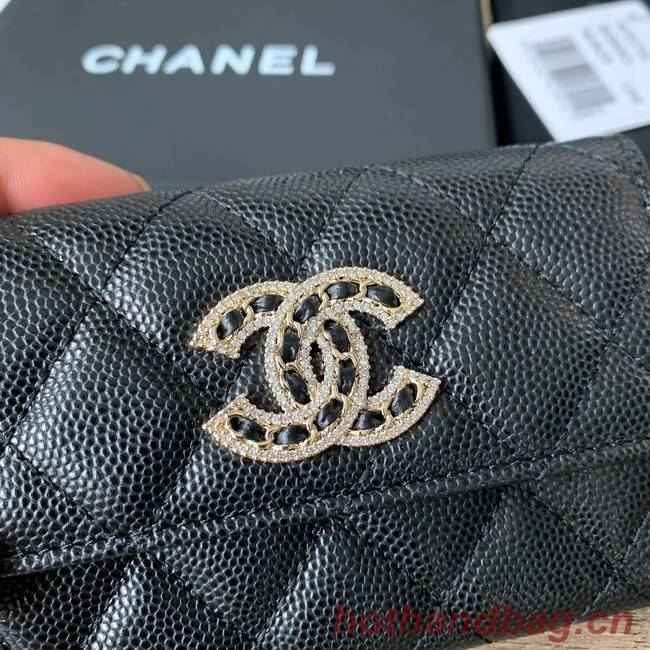 Chanel card holder Calfskin AP2735 black