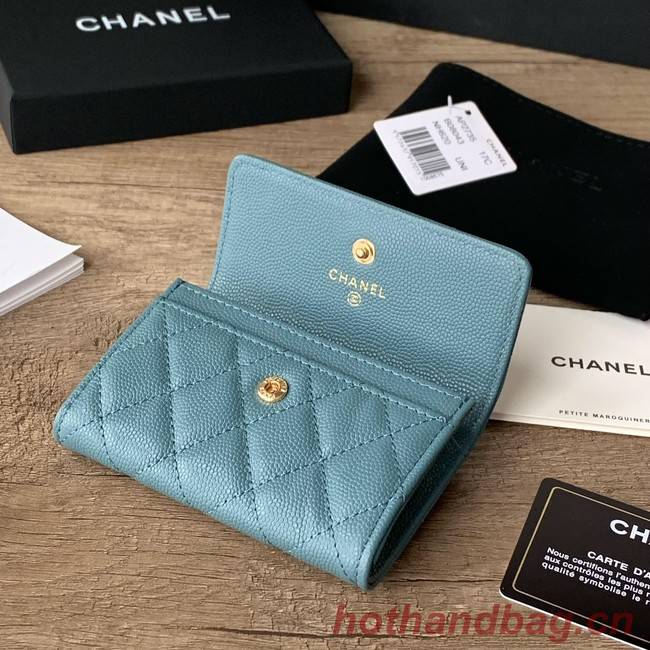 Chanel card holder Calfskin AP2735 blue