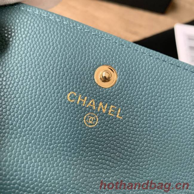 Chanel card holder Calfskin AP2735 blue