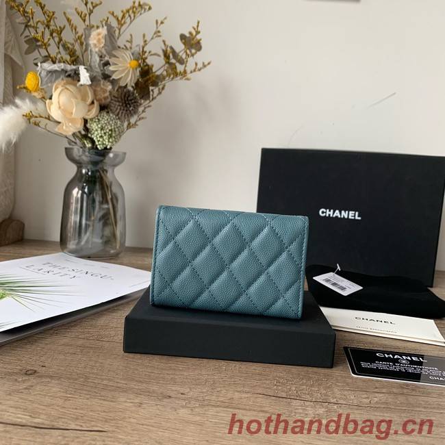 Chanel card holder Calfskin AP2735 blue