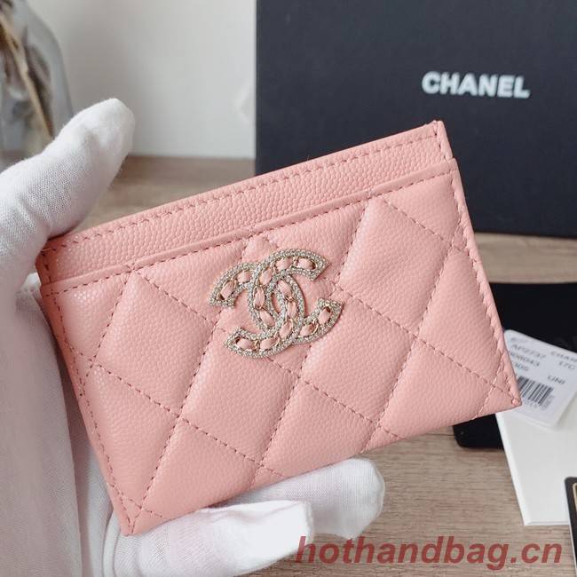 Chanel card holder Calfskin AP2737 pink