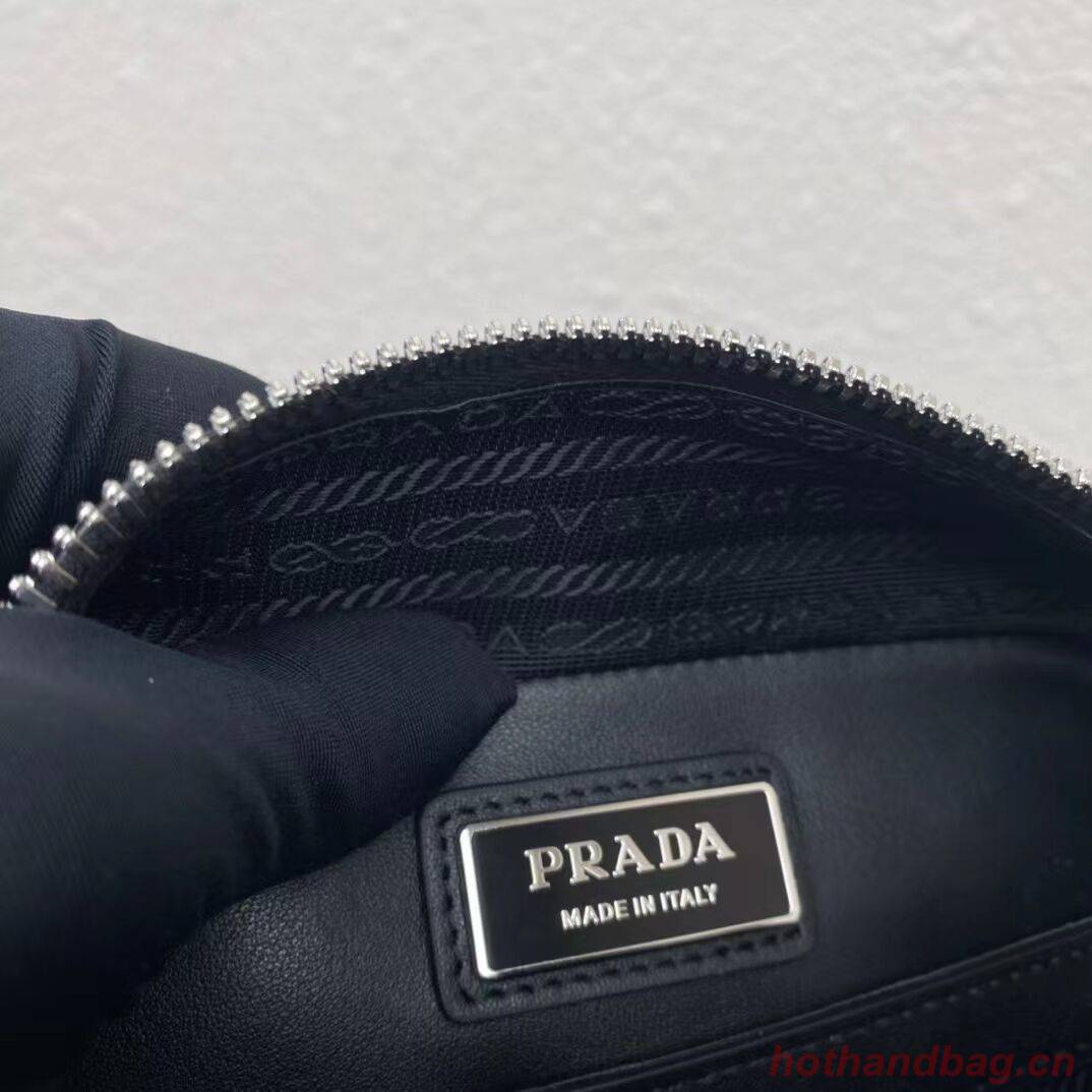 Prada Leather bag with shoulder strap 2BQ354 black